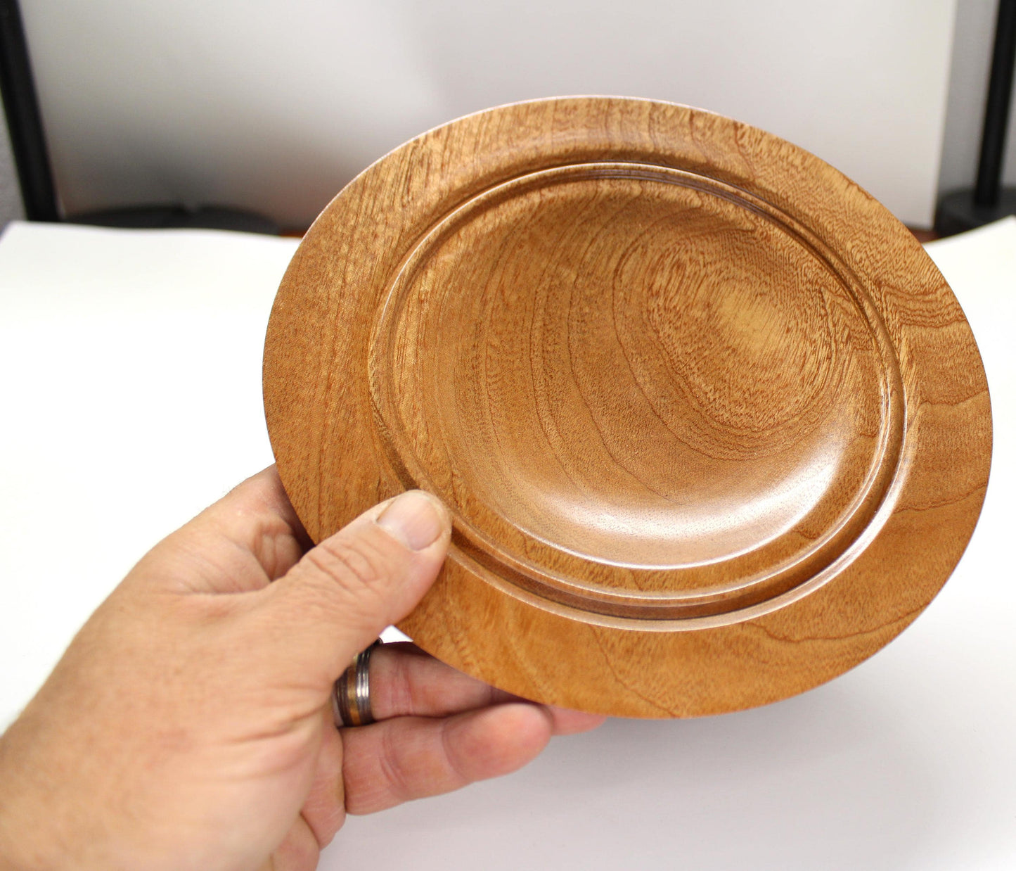 Sapele Wood Bowl – Handmade Decorative Dish – Elegant Natural Wood Decor or Gift
