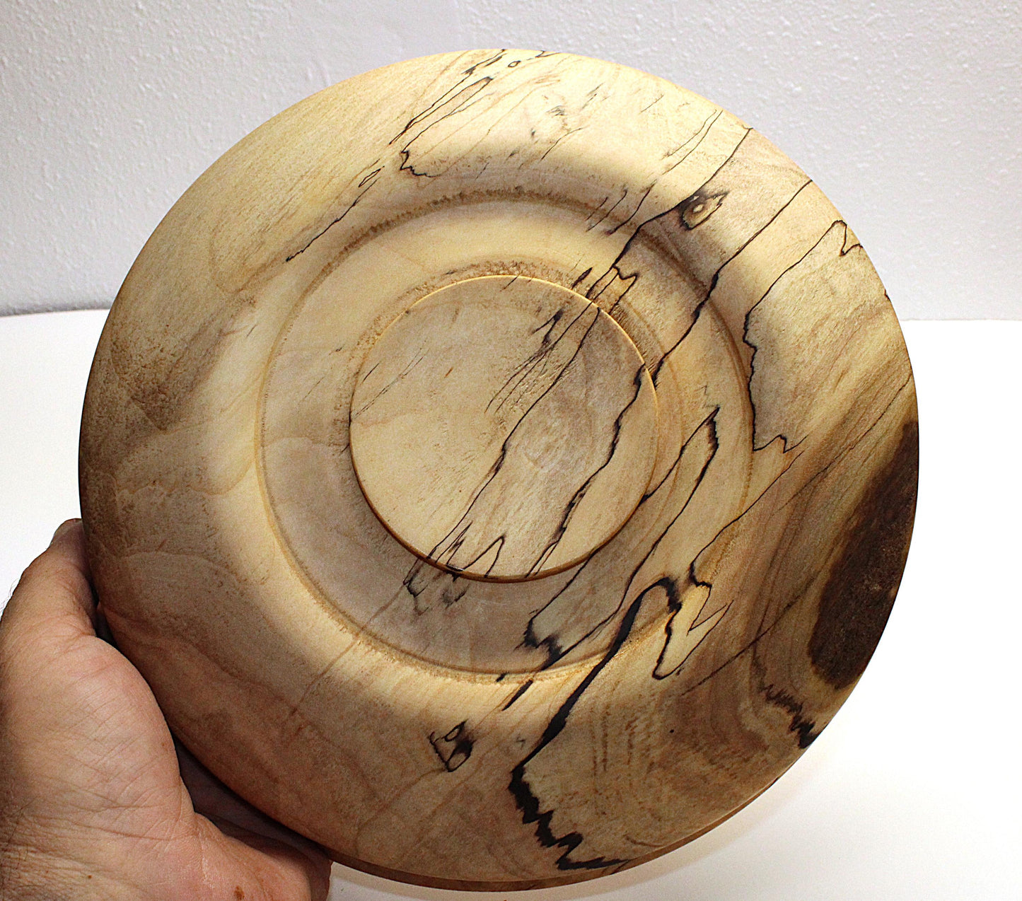 Spalted Maple Bowl with Natural Live Feature