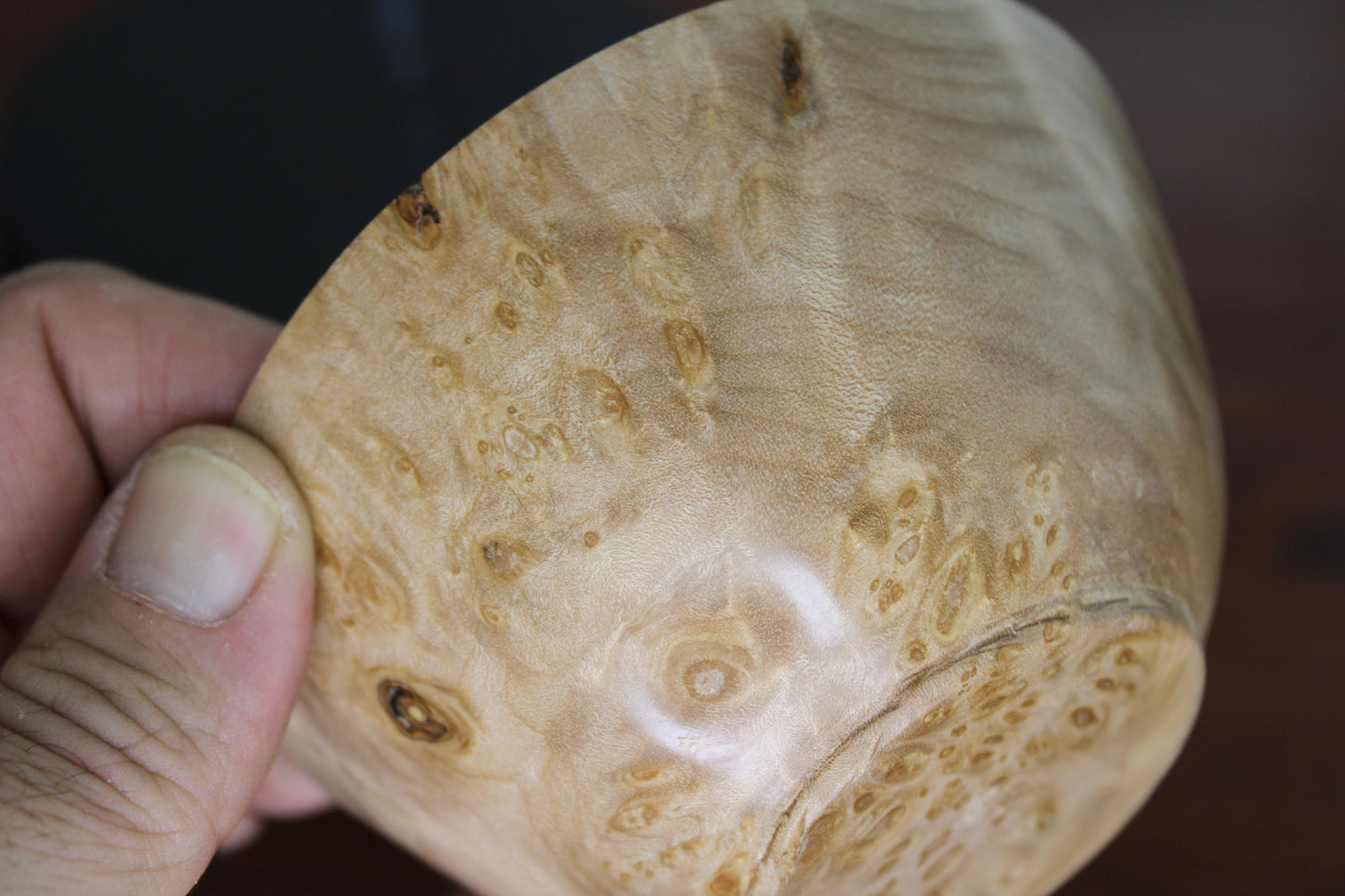 Small Maple Burl Bowl with Wabi-Sabi Imperfection