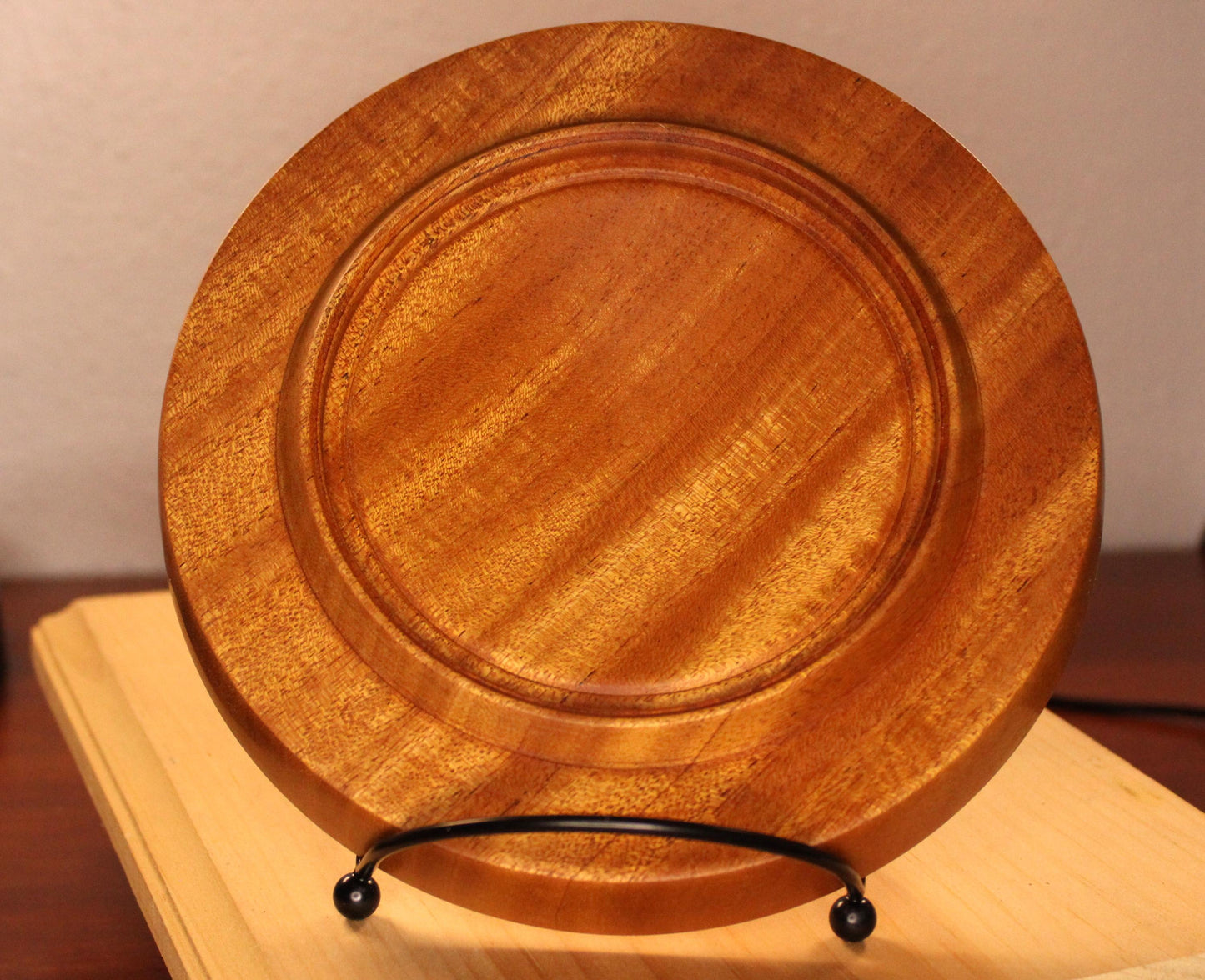 Mahogany Plate - Genuine mahogany food safe dish with great colors