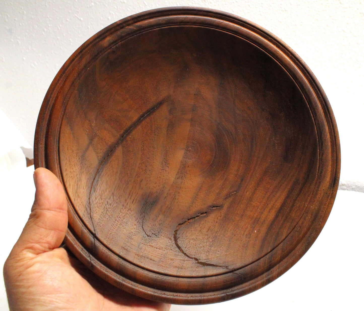 Walnut dish - scarred, beautiful walnut with natural warmth