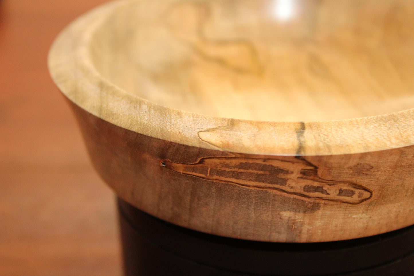 Hand-Turned Maple Bowl with Sloped Rim