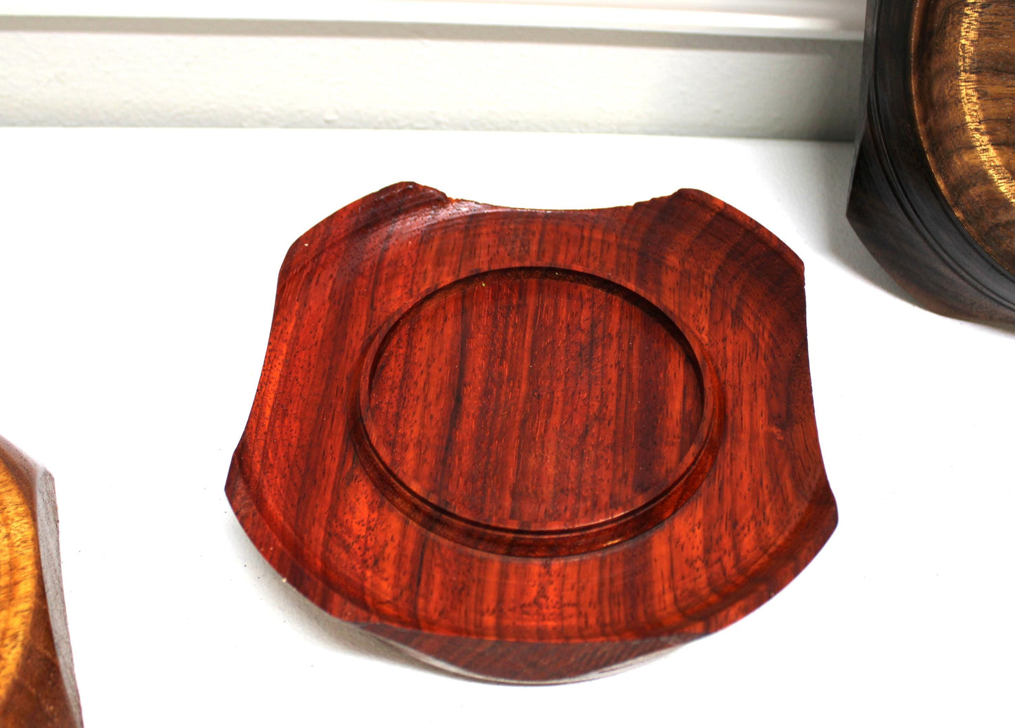 Handcrafted padauk wood tray