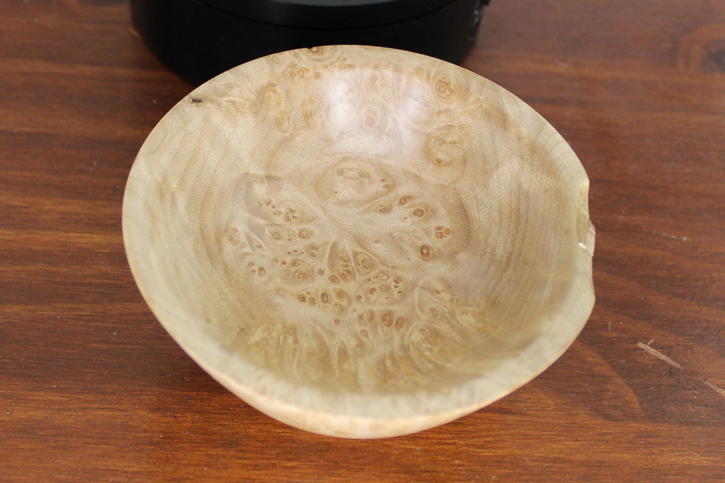 Small Maple Burl Bowl with Wabi-Sabi Imperfection