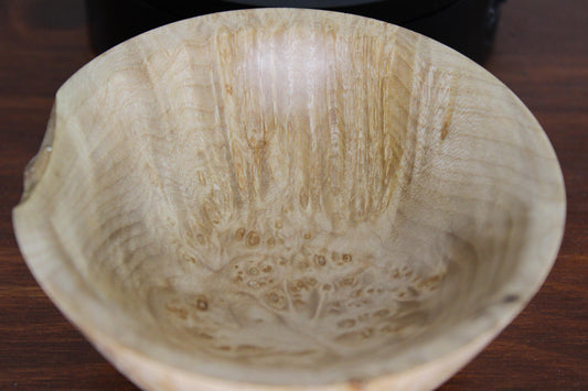 Small Maple Burl Bowl with Wabi-Sabi Imperfection