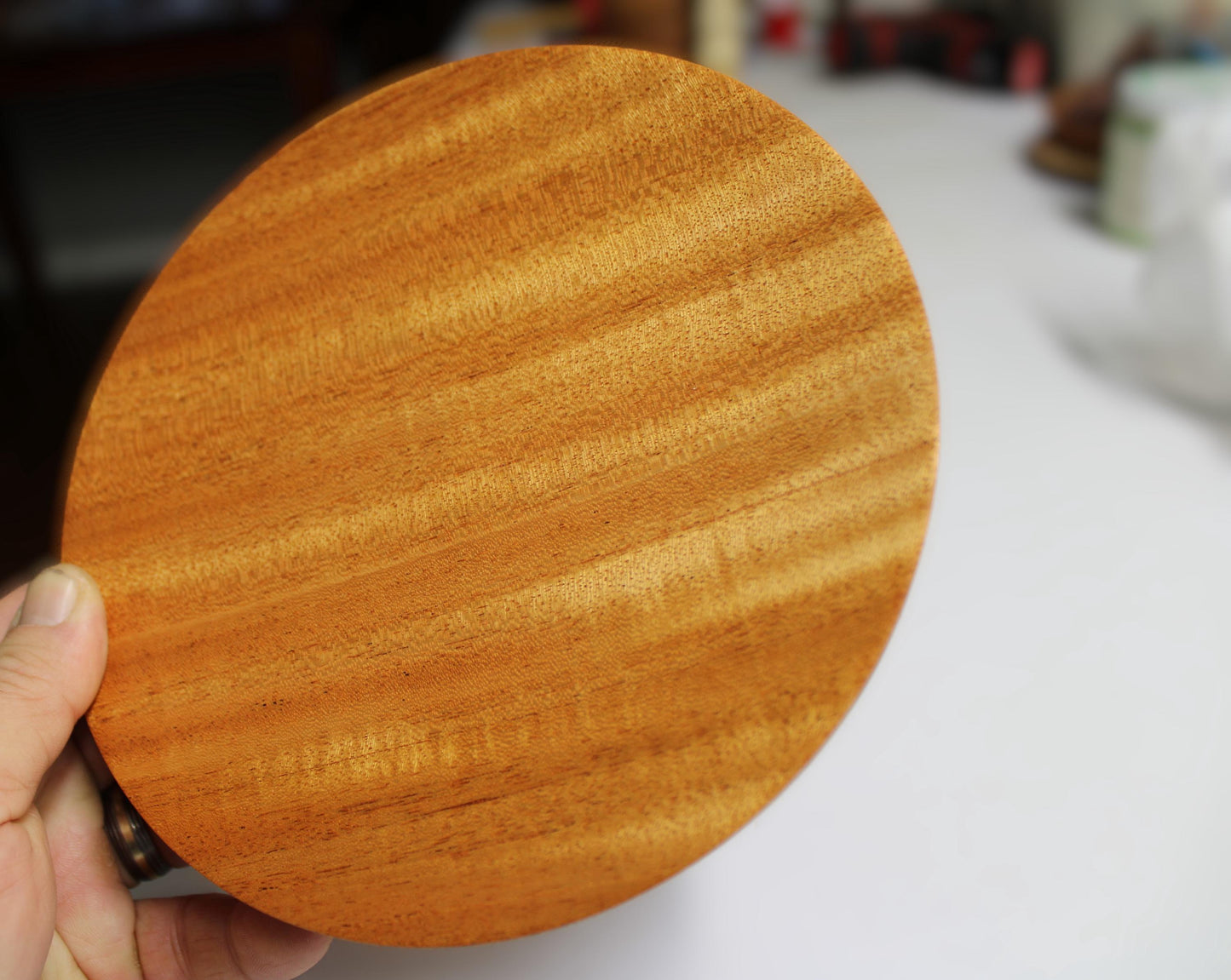 Mahogany Plate - Genuine mahogany food safe dish with great colors
