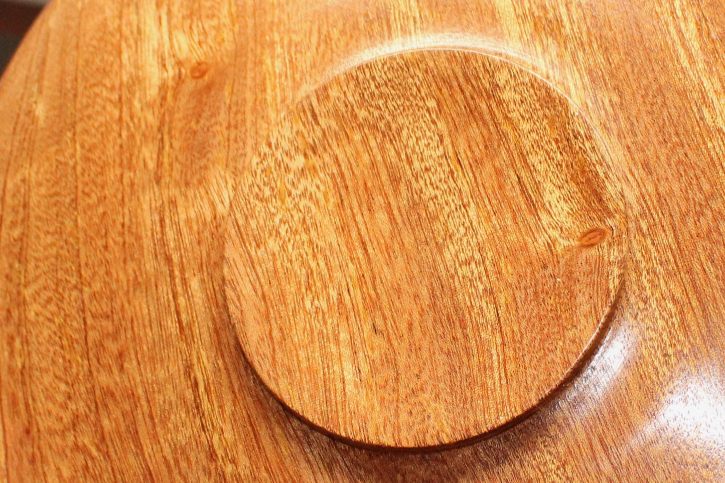 Hand turned sapele dish. Chatoyance throughout, one of a kind piece for home decor or gift