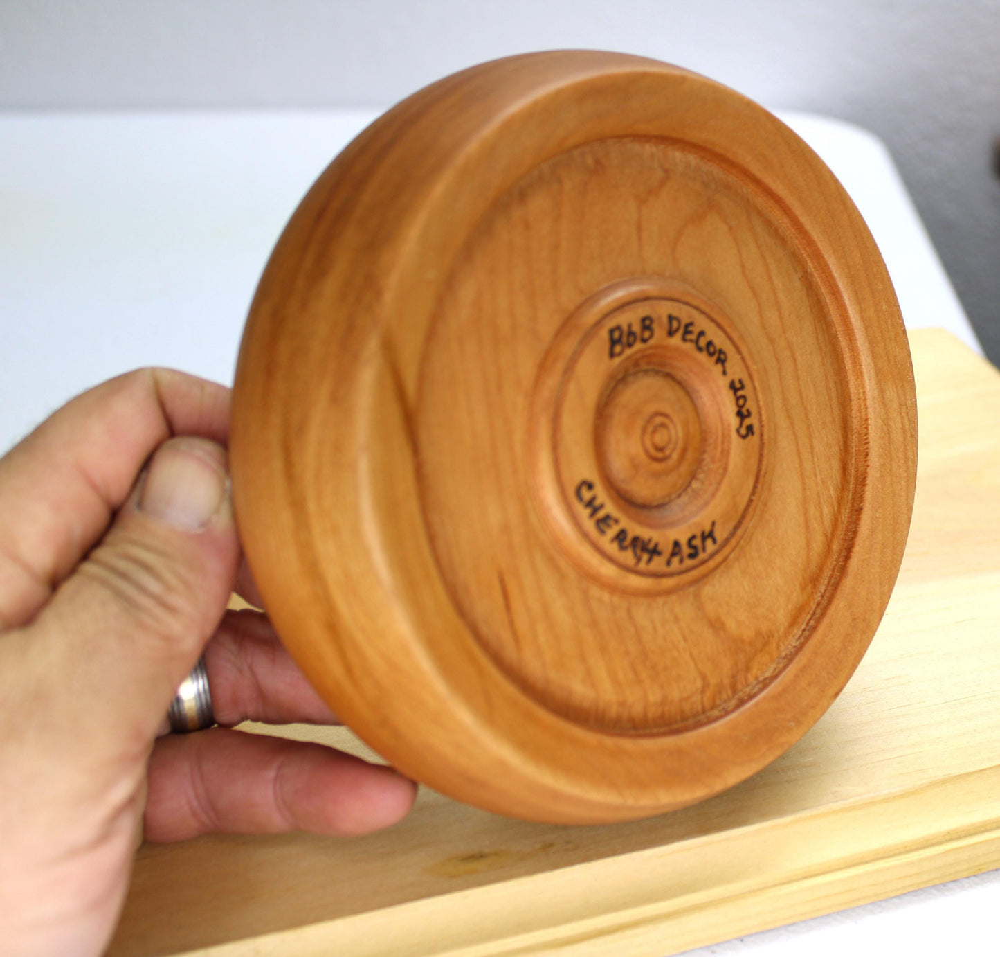 One of a kind, handcrafted lidded bowl - Ash and Cherry, great gift idea or rustic home decor piece