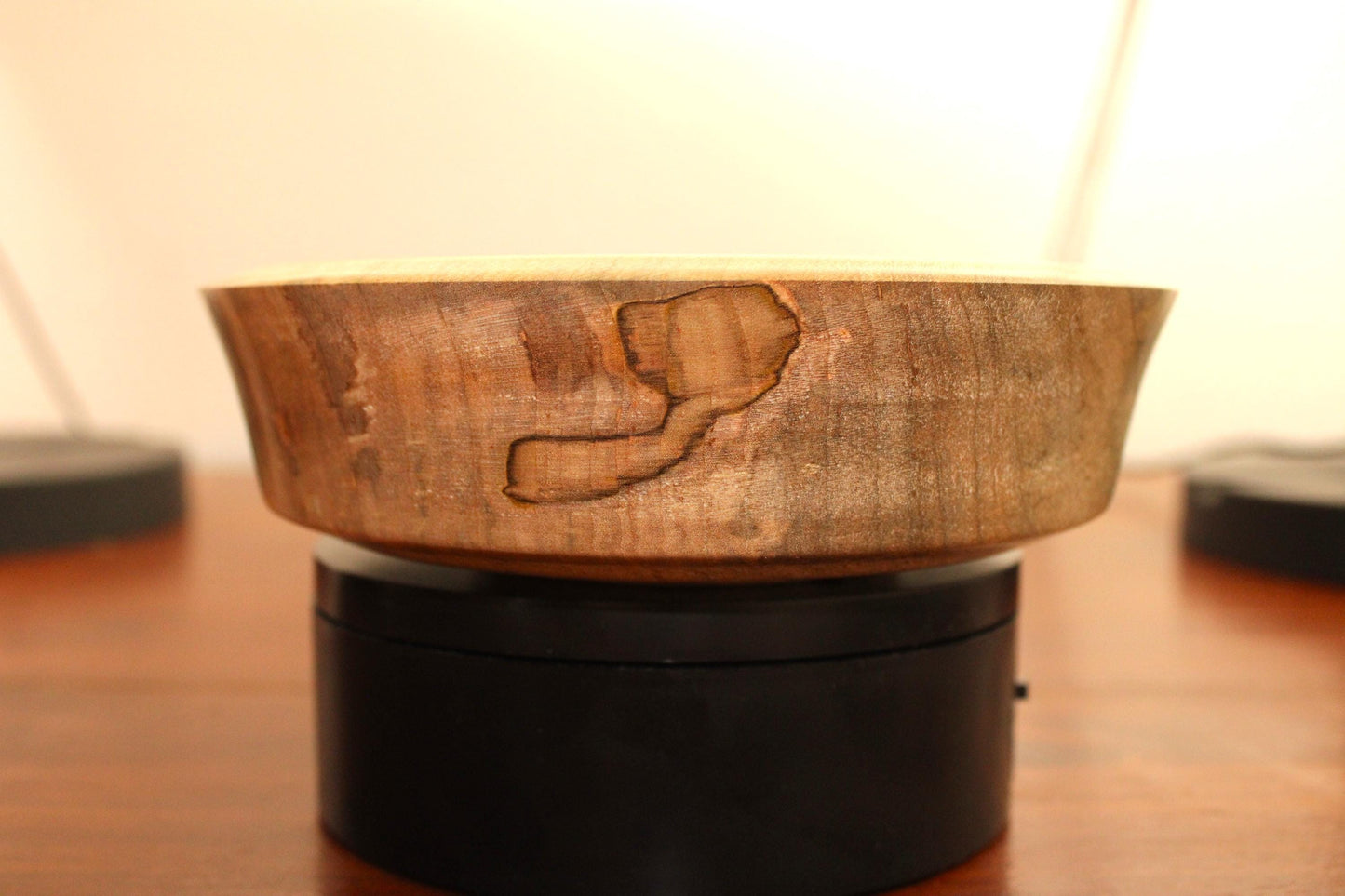 Hand-Turned Maple Bowl with Sloped Rim