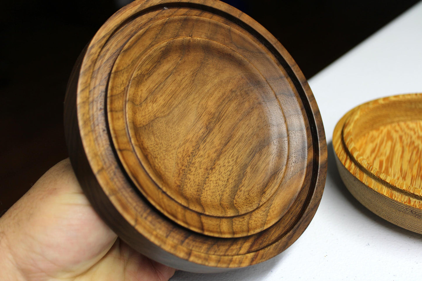 Handmade Walnut & White Wenge Wood Box – Lidded Keepsake Container | Jewelry, Gift or Home Decor