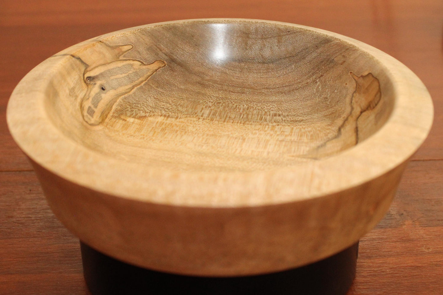 Hand-Turned Maple Bowl with Sloped Rim