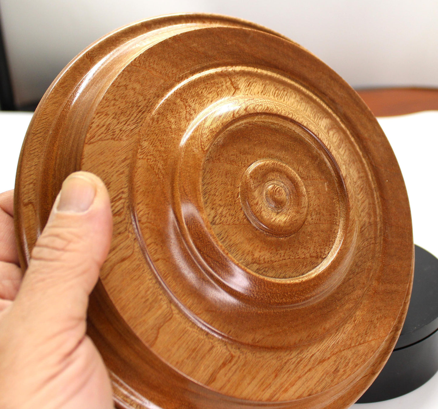 Sapele Wood Bowl – Handmade Decorative Dish – Elegant Natural Wood Decor or Gift