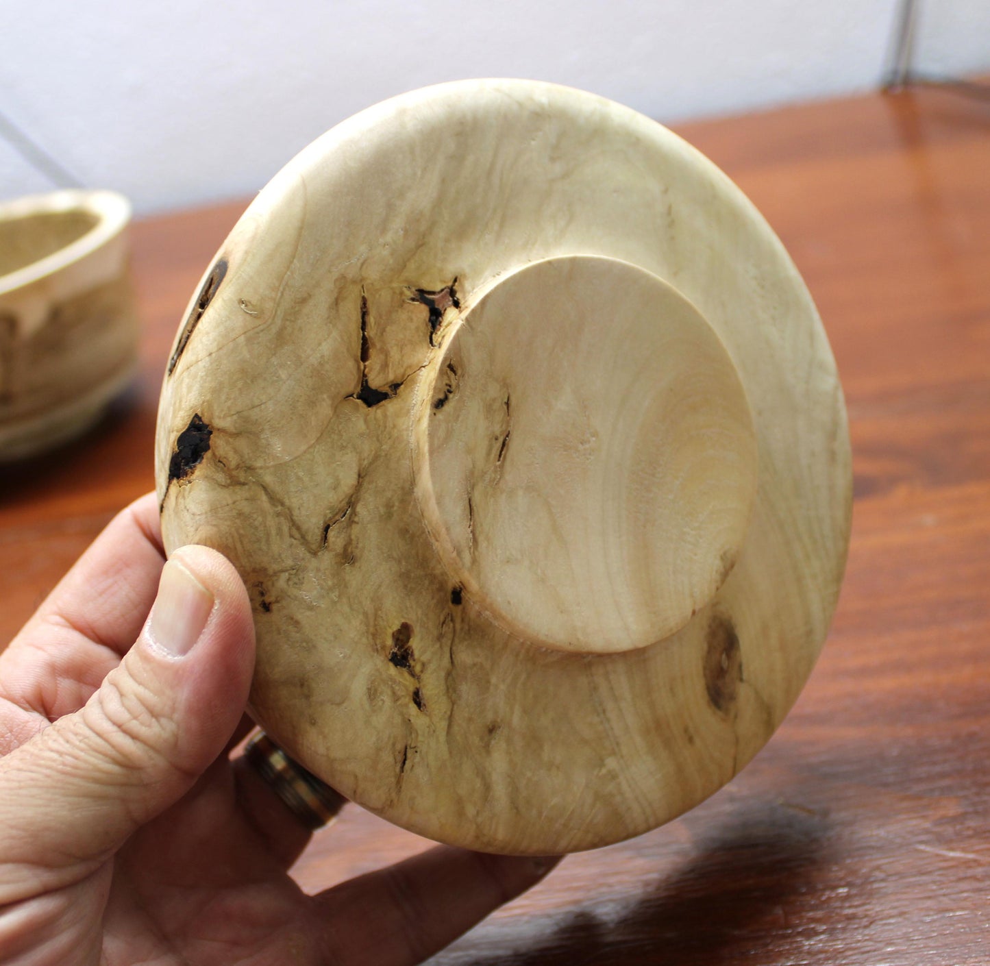 Void-Rim Spalted Maple Bowl – Raw Natural Edge, Handturned Sculpture