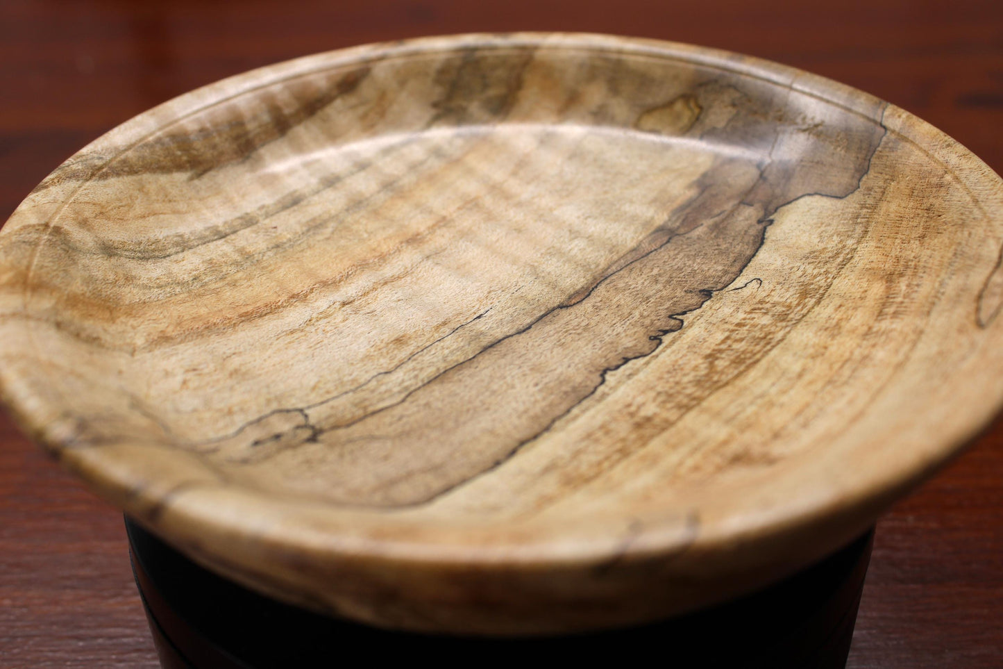 Hand-Turned Spalted Maple Dish | Rustic Wood Bowl | Unique Artisan Home Decor