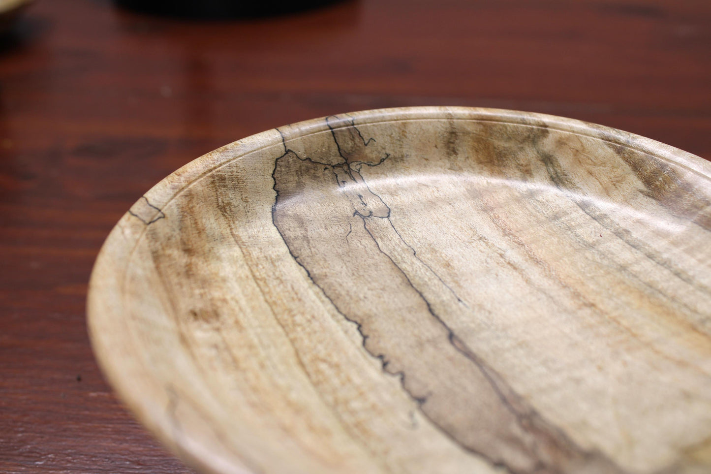 Hand-Turned Spalted Maple Dish | Rustic Wood Bowl | Unique Artisan Home Decor