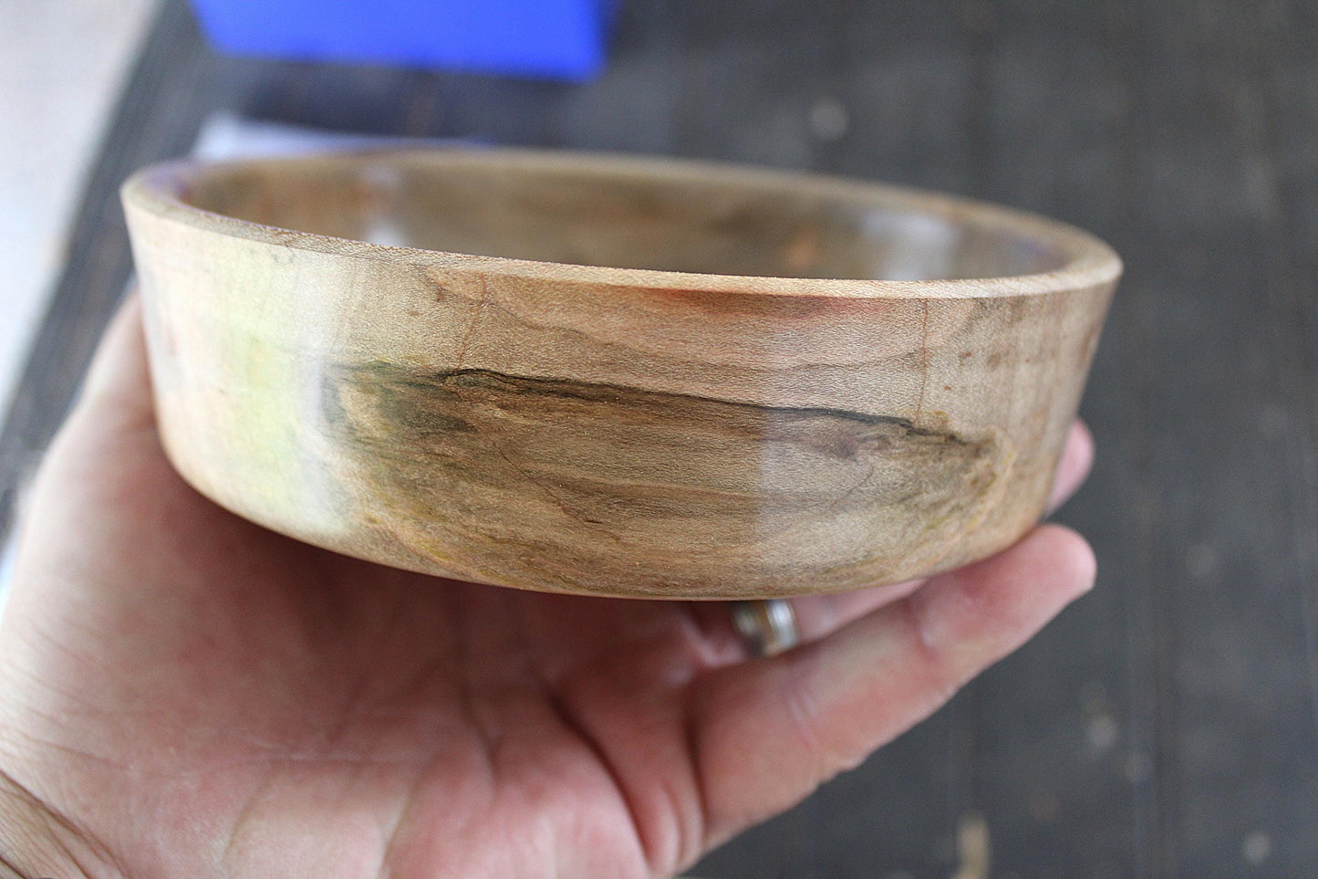 Maple Bowl - Spalted Maple with Unique Colors, Handmade Gift or Home Accent