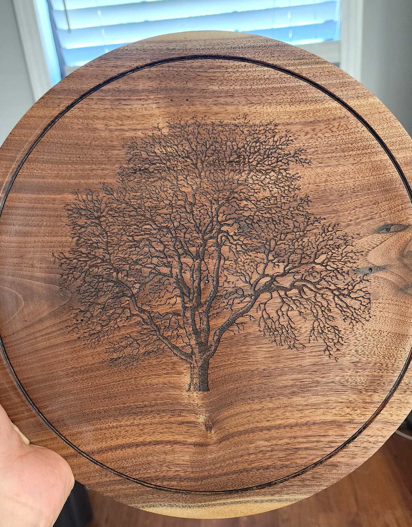Engraved Walnut Platter - 12"