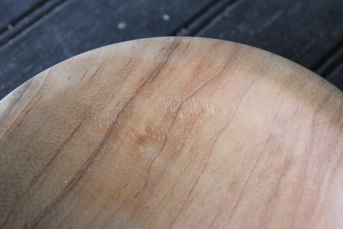 Handmade spalted maple dish with soft curves and unique markings - great gift idea or natural home accent