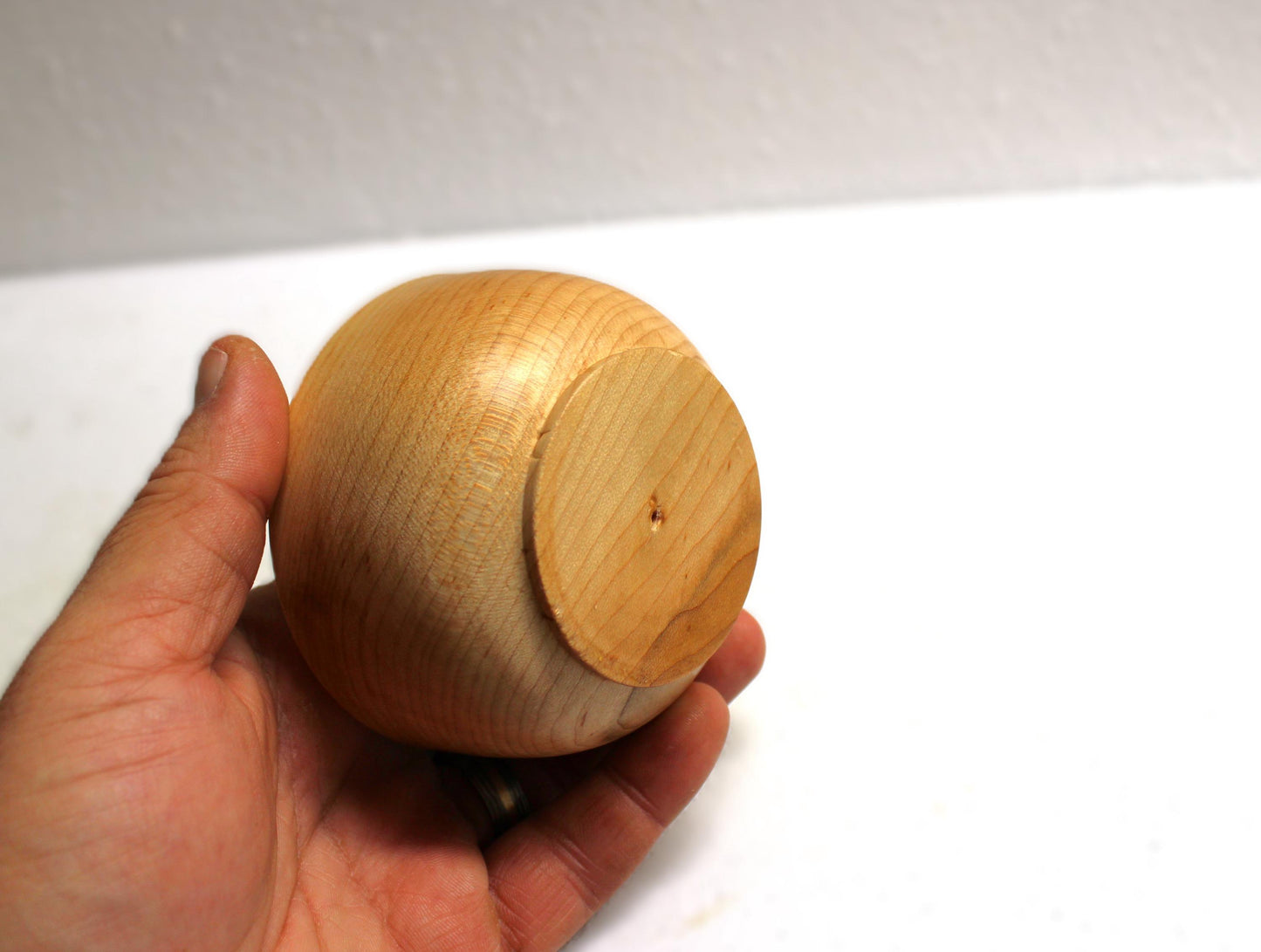 Handmade Turned Wooden Box - European Beech with Maple Lid, great for jewelry or other bedside and bathroom storage