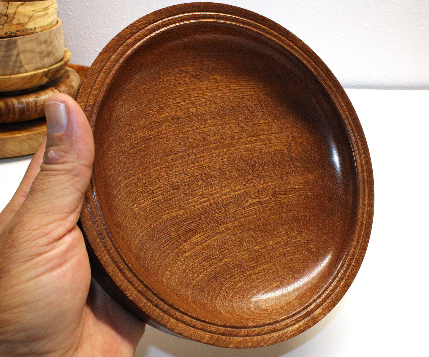 Sapele Wood Bowl - Handcrafted Sapele Bowl with Chatoyance