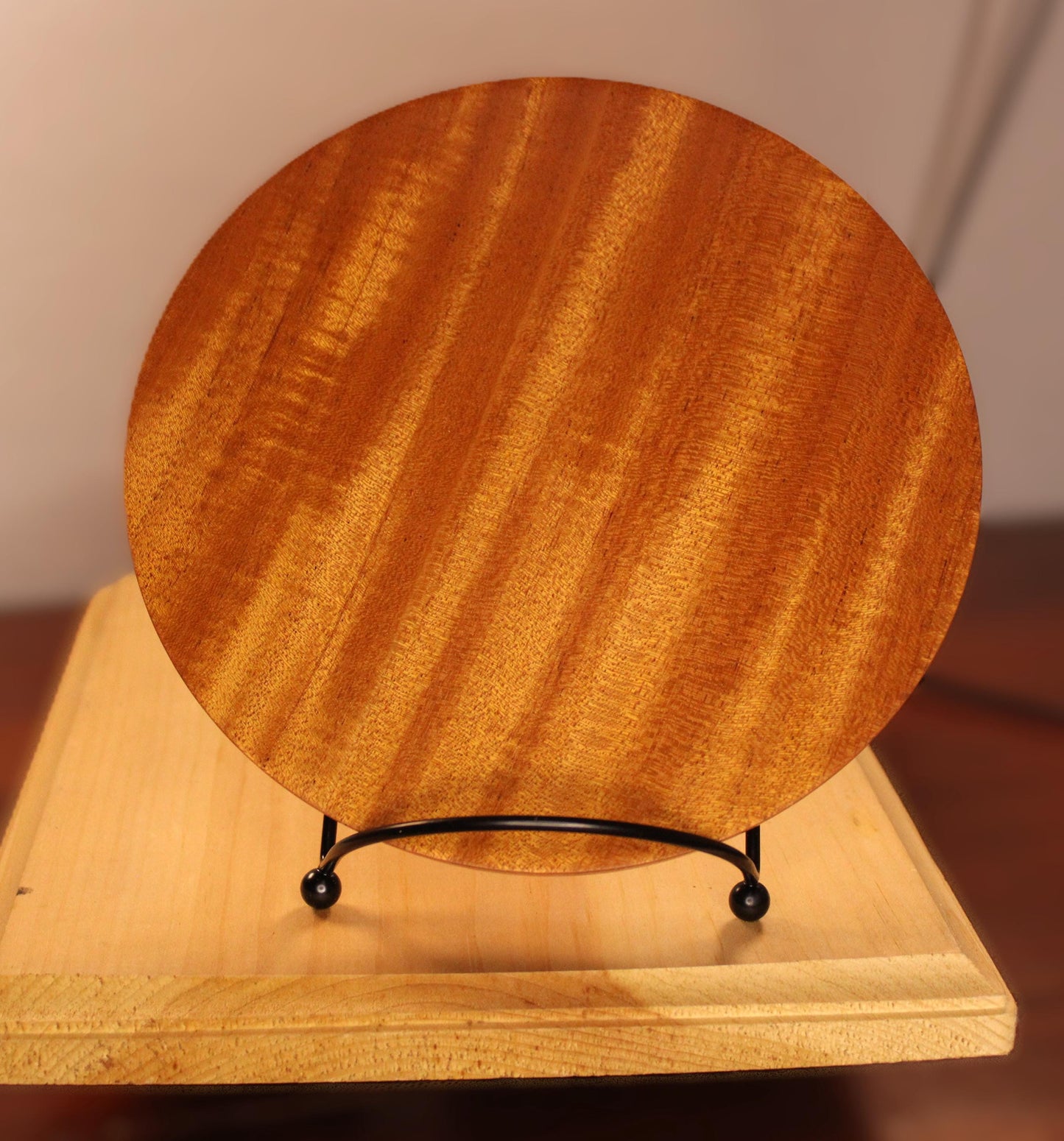 Mahogany Plate - Genuine mahogany food safe dish with great colors