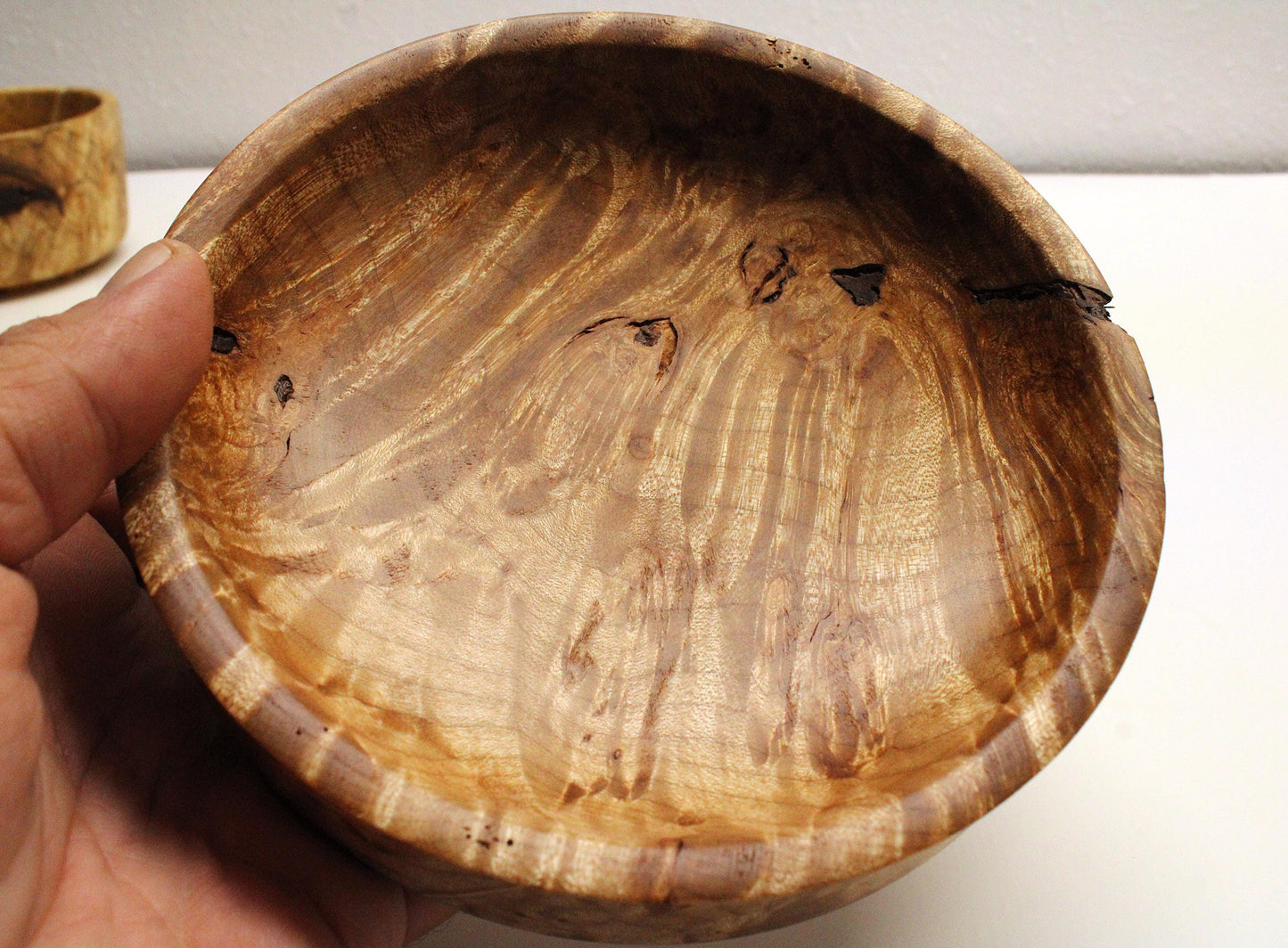 Handmade Maple Bowl - Very curly and amazing chatoyance
