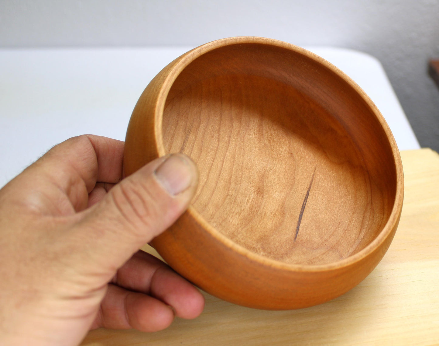 One of a kind, handcrafted lidded bowl - Ash and Cherry, great gift idea or rustic home decor piece