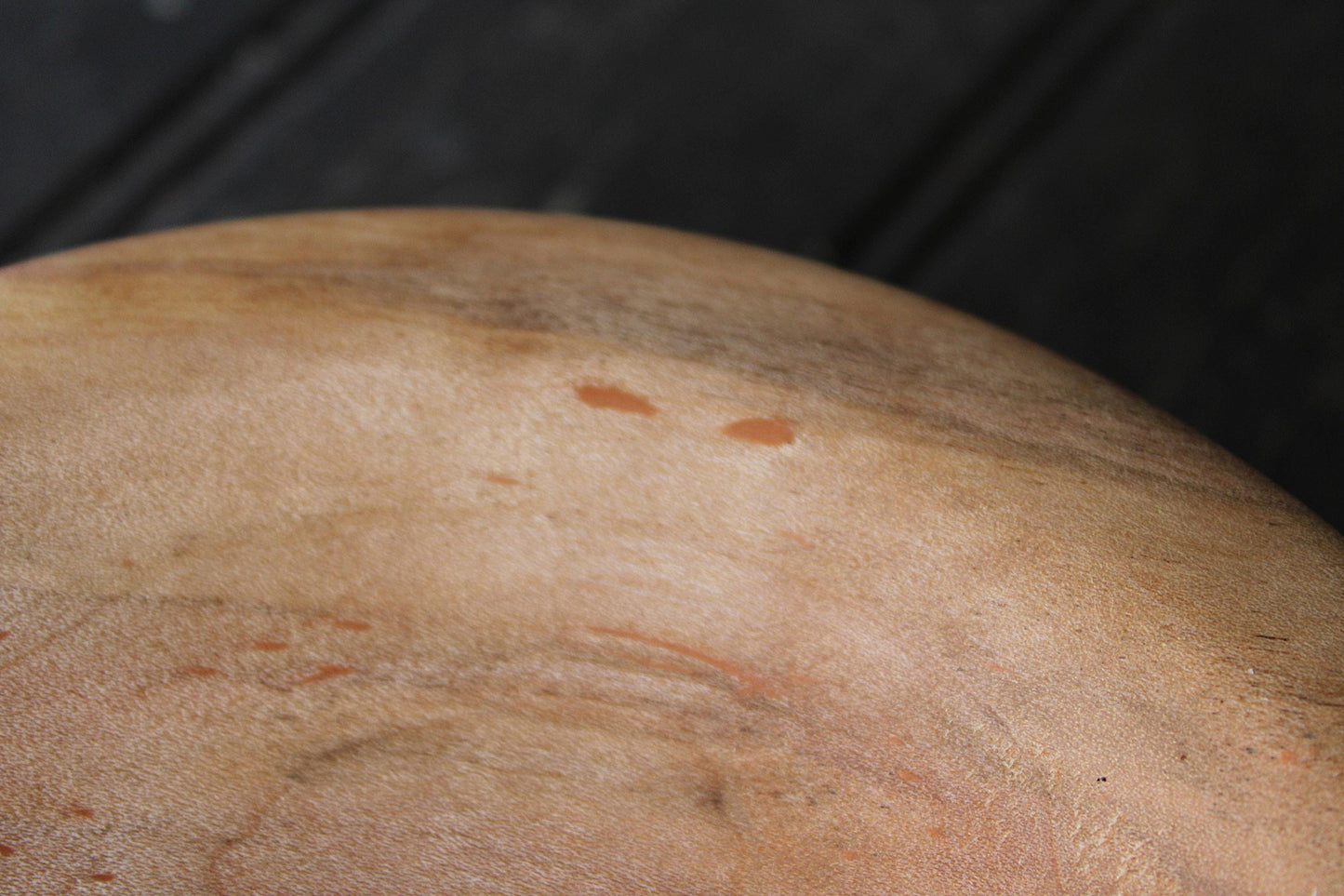 Handmade spalted maple dish with soft curves and unique markings - great gift idea or natural home accent