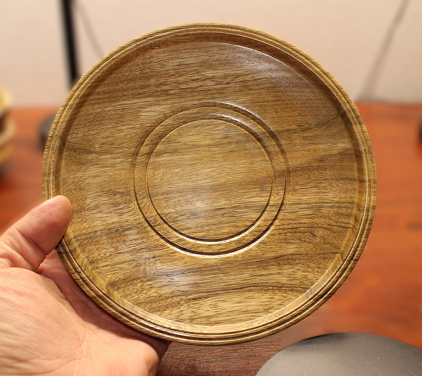 Hand-Turned Black Limba Wood Platter | Exotic Hardwood | Decorative Artisan Tray