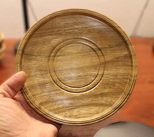 Hand-Turned Black Limba Wood Platter | Exotic Hardwood | Decorative Artisan Tray