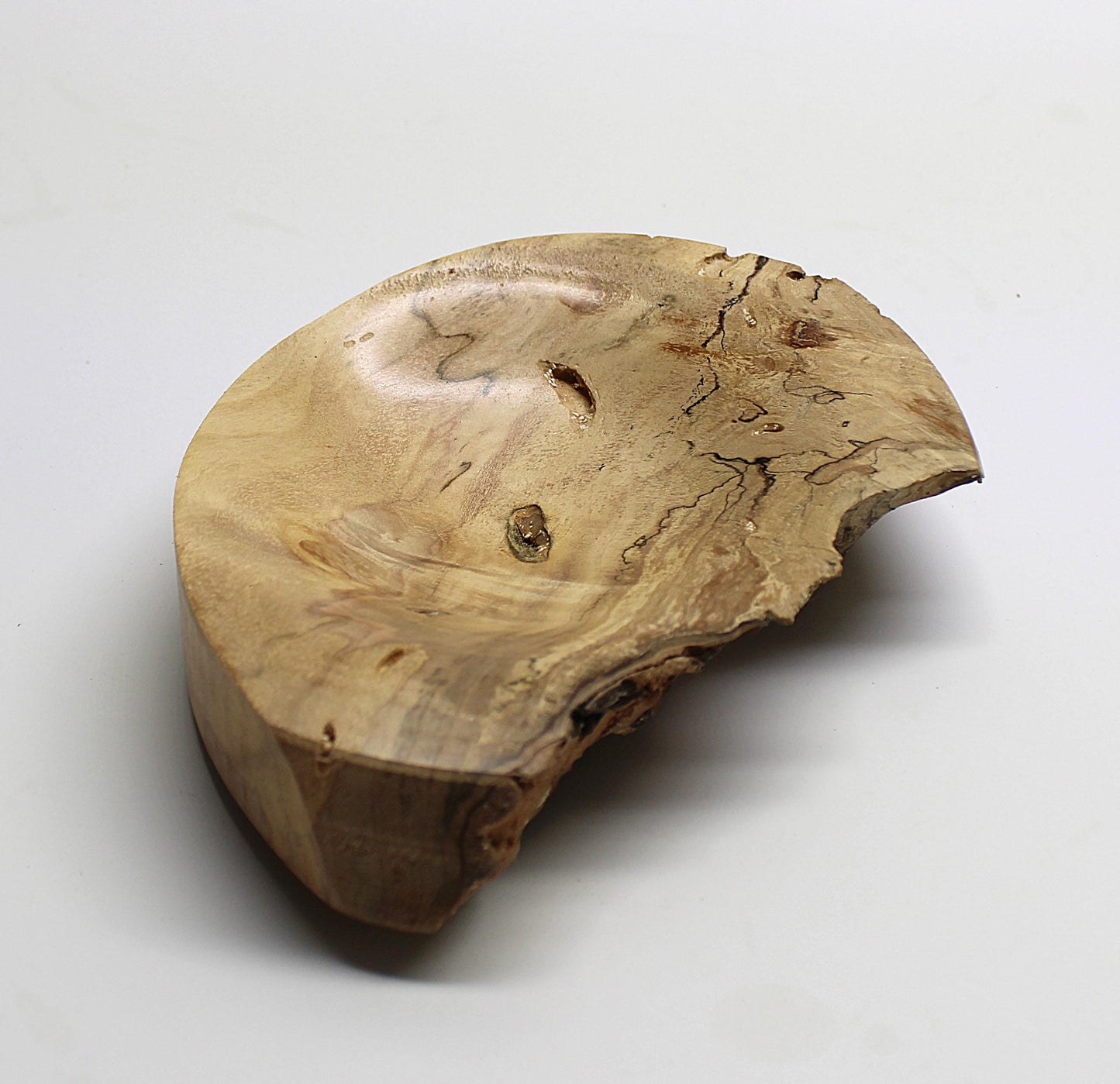 Live Edge Dish - Spalted and Wormy Maple Burl