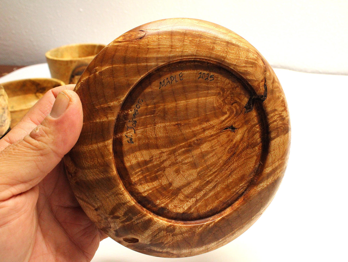 Handmade Maple Bowl - Very curly and amazing chatoyance