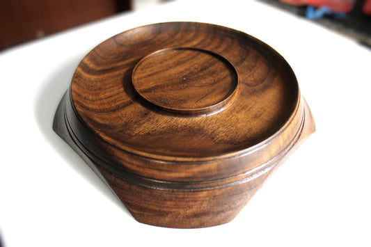 Walnut dish - winged feet unique decorative tray, gift, or catch all