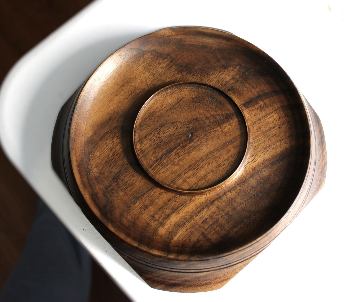 Walnut dish - winged feet unique decorative tray, gift, or catch all