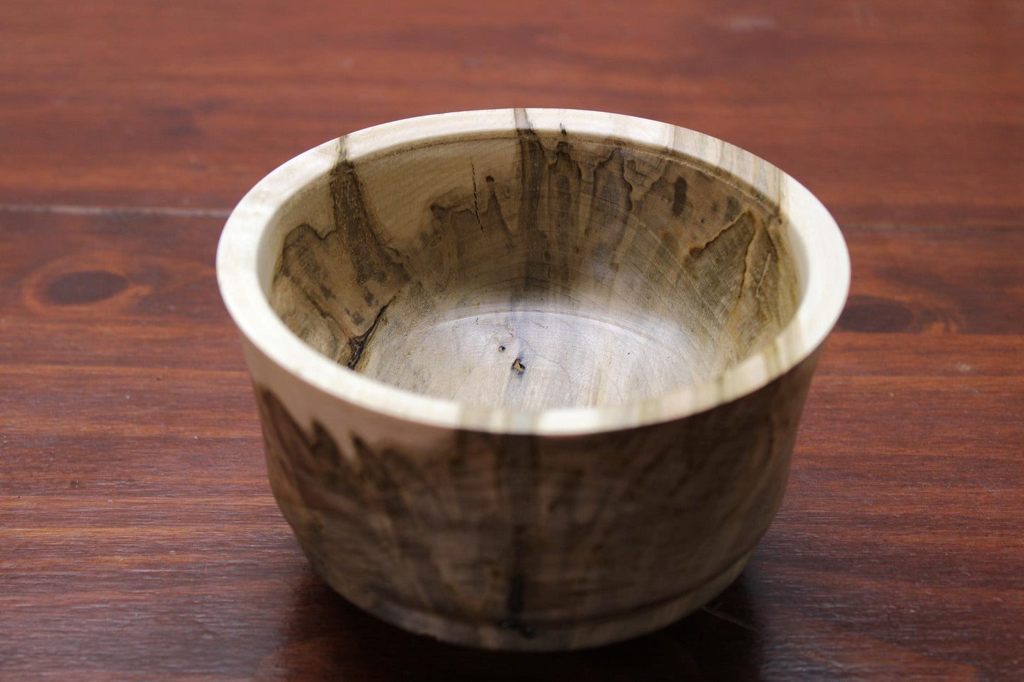 Spalted Maple Pedestal Bowl – One-of-a-Kind Sculptural Art Piece, Natural Edge Grain, Handturned