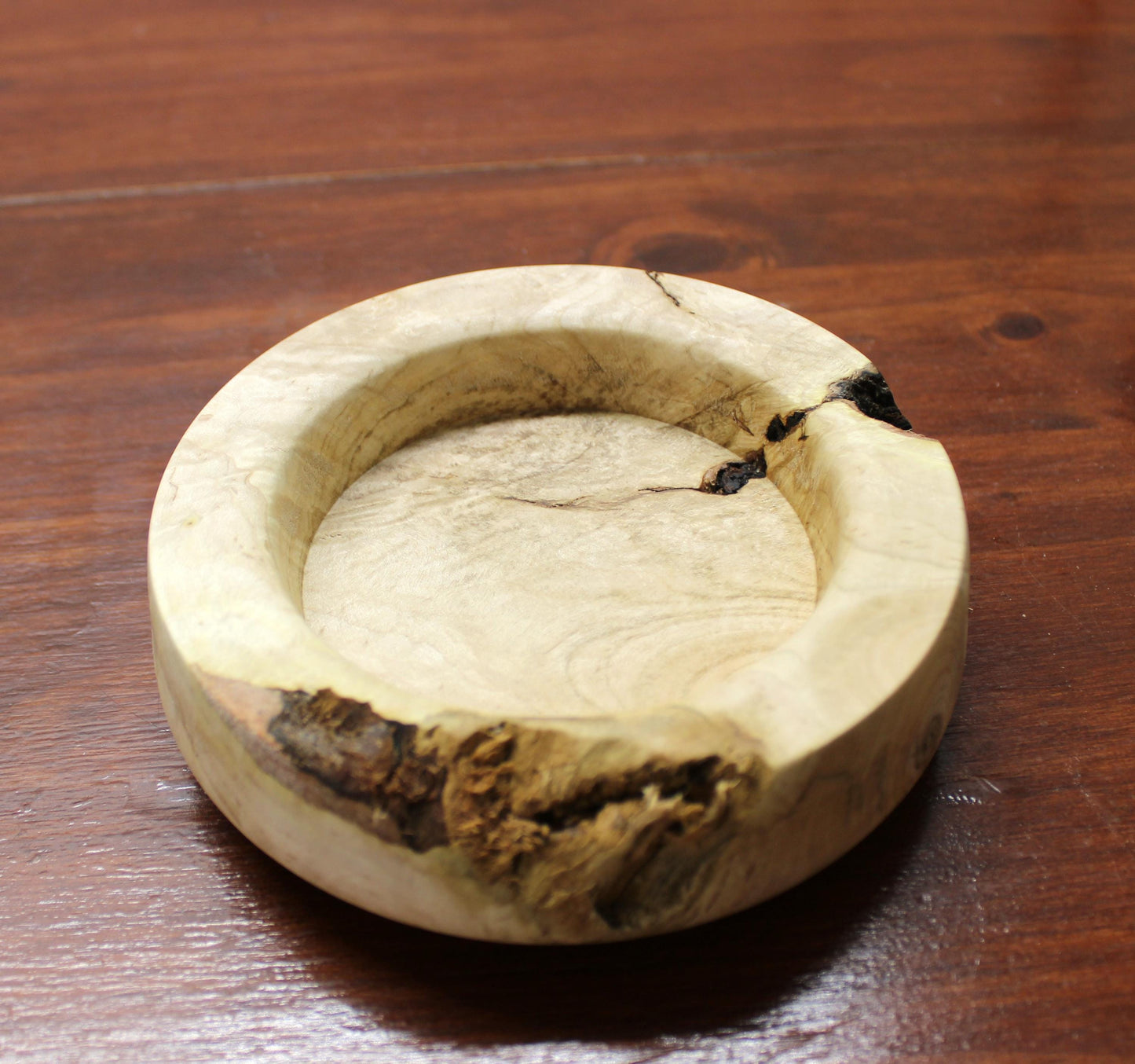 Void-Rim Spalted Maple Bowl – Raw Natural Edge, Handturned Sculpture