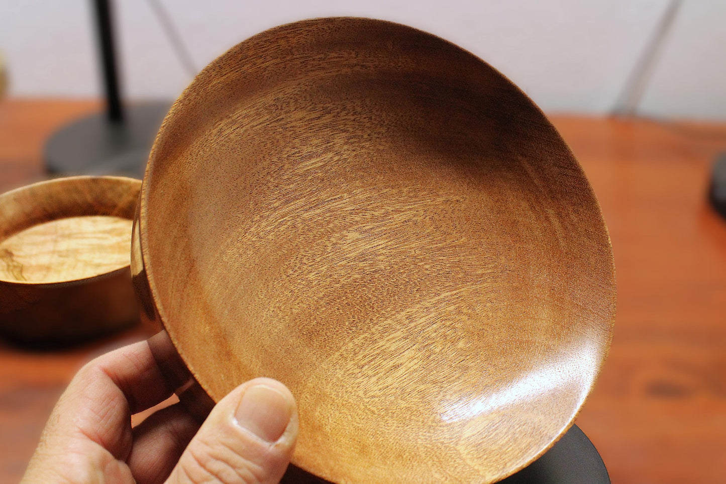 Hand-Turned Sapele Wood Bowl – Artisan Decorative Bowl with Satin Finish | One-of-a-Kind Exotic Hardwood Gift
