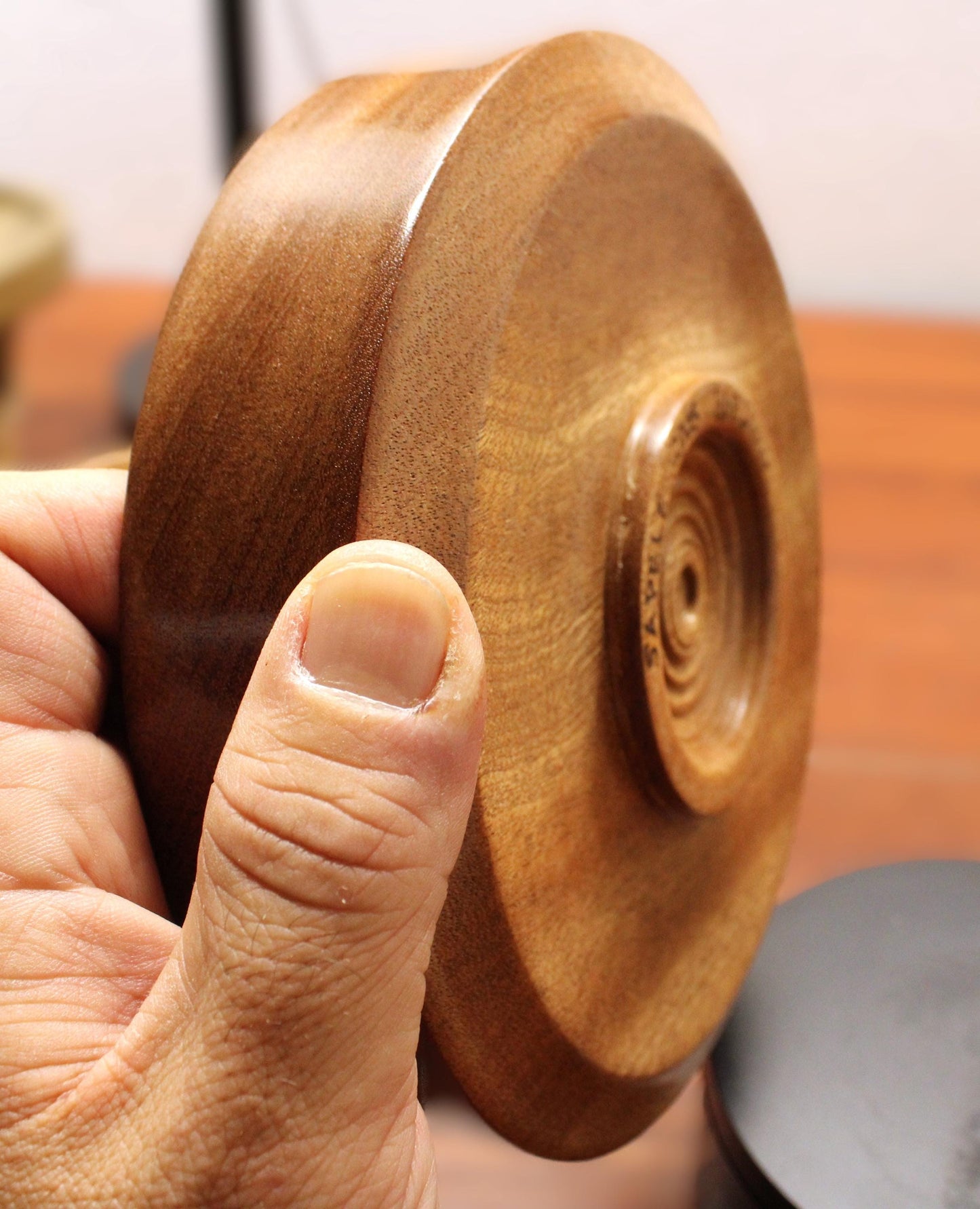 Hand-Turned Sapele Wood Bowl – Artisan Decorative Bowl with Satin Finish | One-of-a-Kind Exotic Hardwood Gift