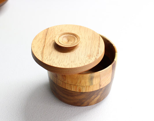 Multi-wood Bowl with Lid - Cute and functional lidded bowl, guaranteed one of a kind!