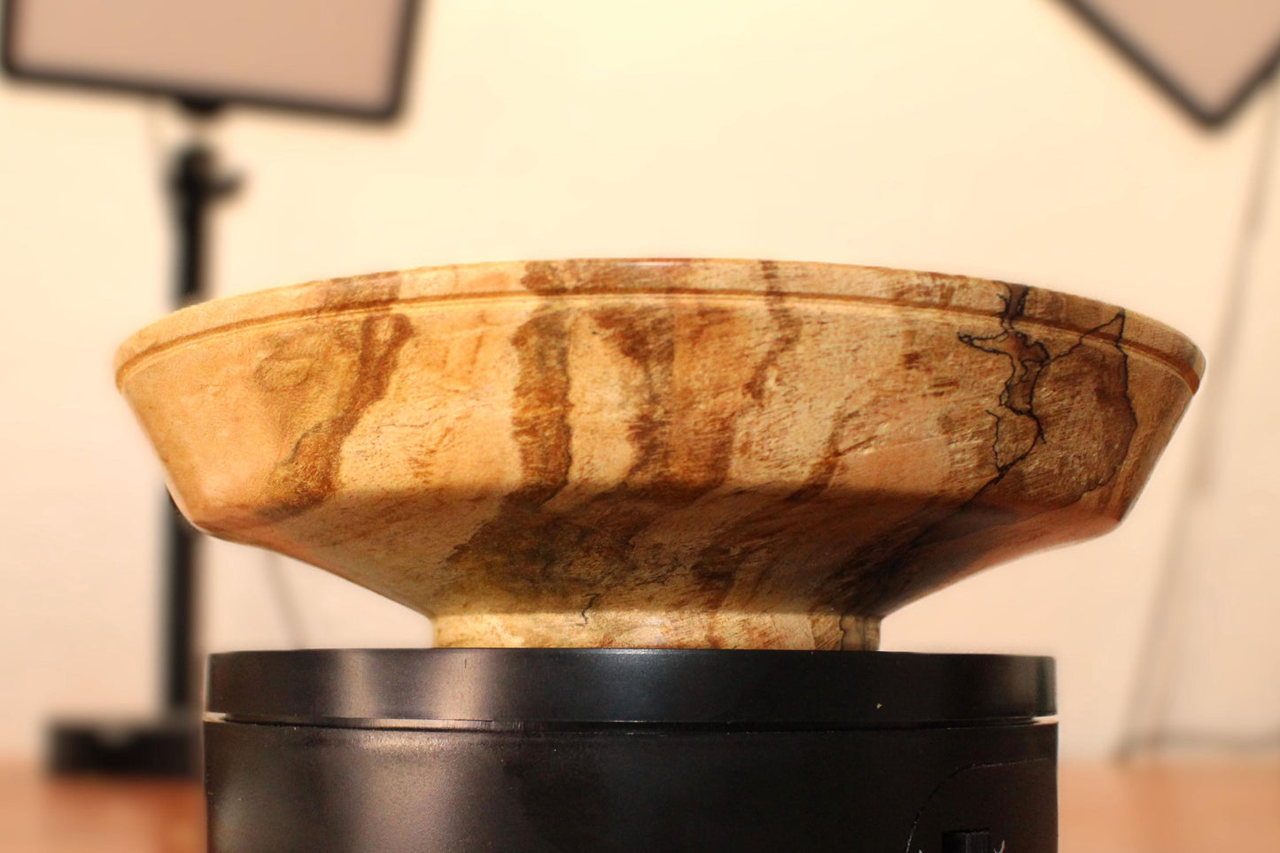 Hand-Turned Spalted Maple Dish | Rustic Wood Bowl | Unique Artisan Home Decor