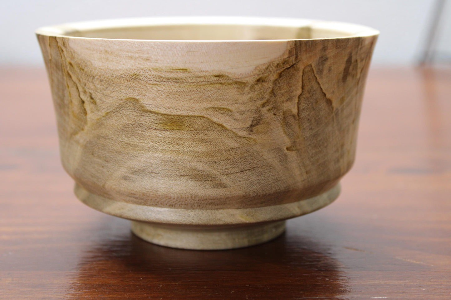 Spalted Maple Pedestal Bowl – One-of-a-Kind Sculptural Art Piece, Natural Edge Grain, Handturned