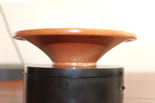 Hand-Turned Sapele Display Bowl with Sculpted Rim