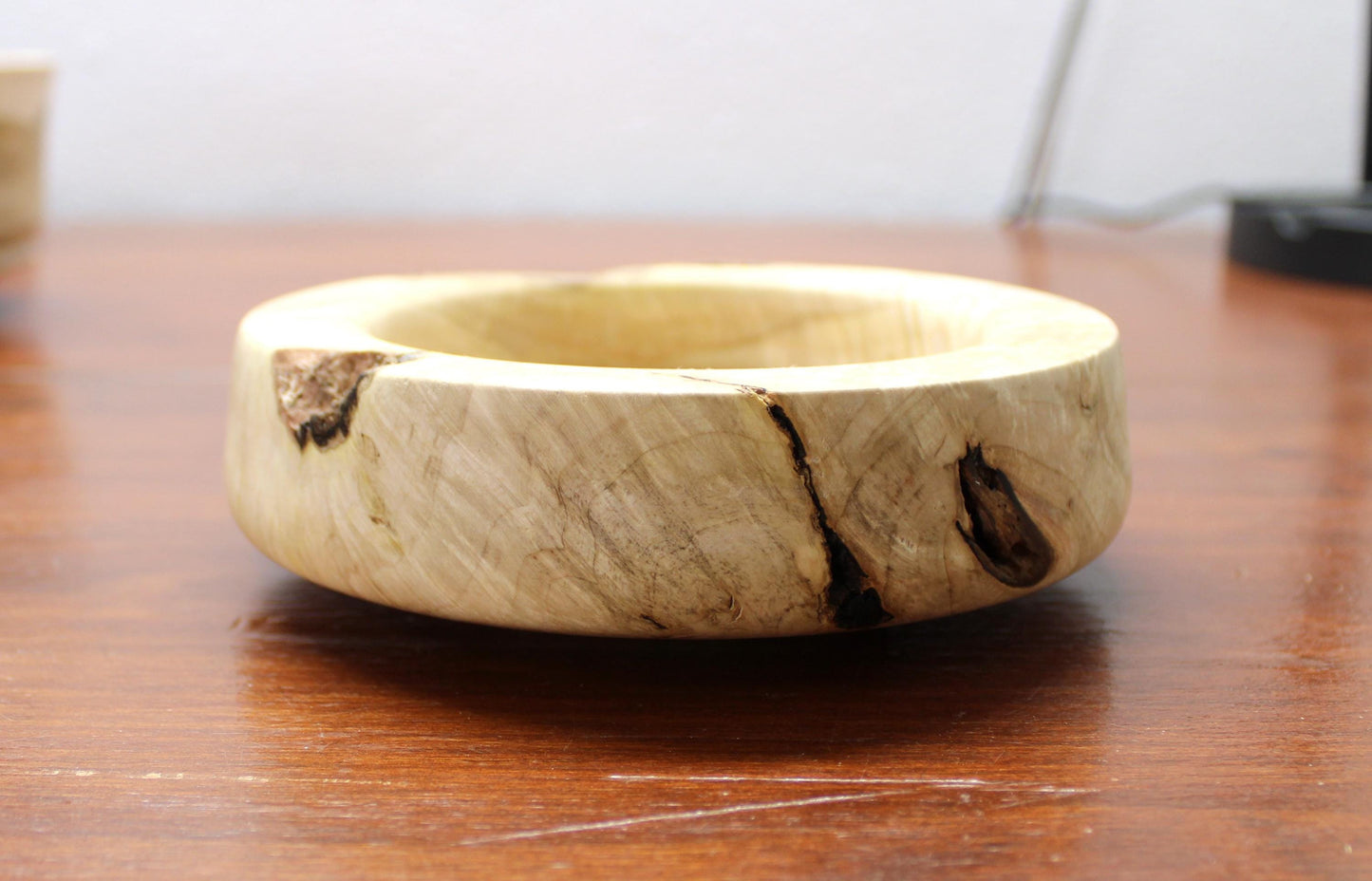 Void-Rim Spalted Maple Bowl – Raw Natural Edge, Handturned Sculpture