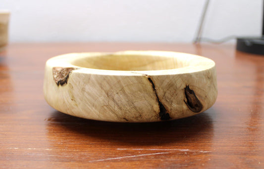 Void-Rim Spalted Maple Bowl – Raw Natural Edge, Handturned Sculpture