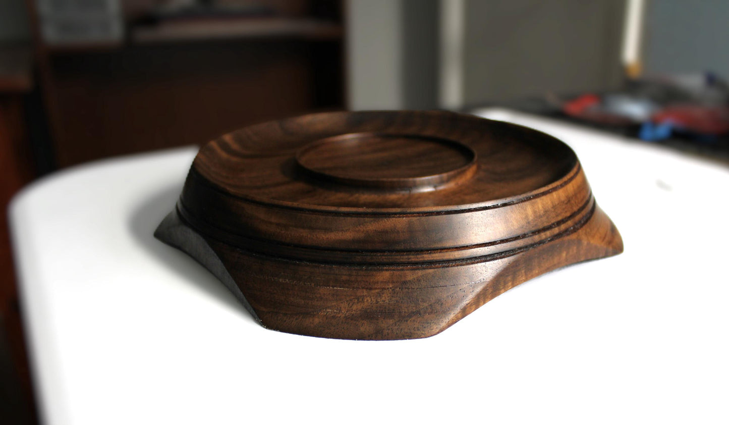 Walnut dish - winged feet unique decorative tray, gift, or catch all