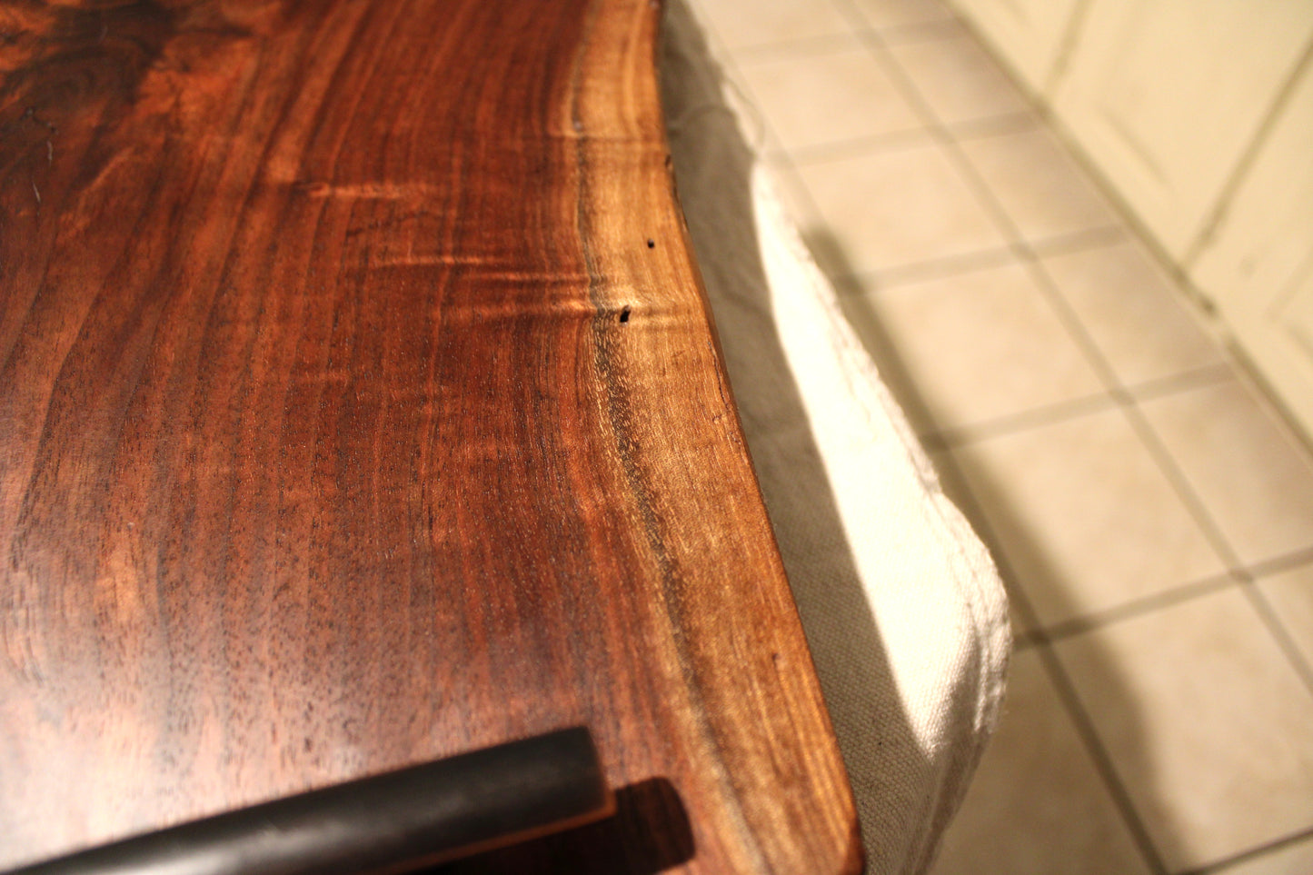 Extra Large Double Live Edge Walnut Serving Slab with Handles – Handcrafted Statement Piece