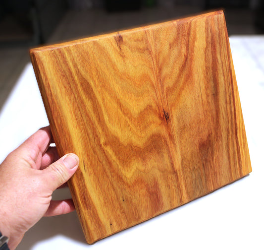 Handcrafted Canarywood Cutting Board – 9.75” x 10.5” – Premium Exotic Wood, Single Slab – Chef Quality • Durable • Knife-Friendly • One-of-a-Kind