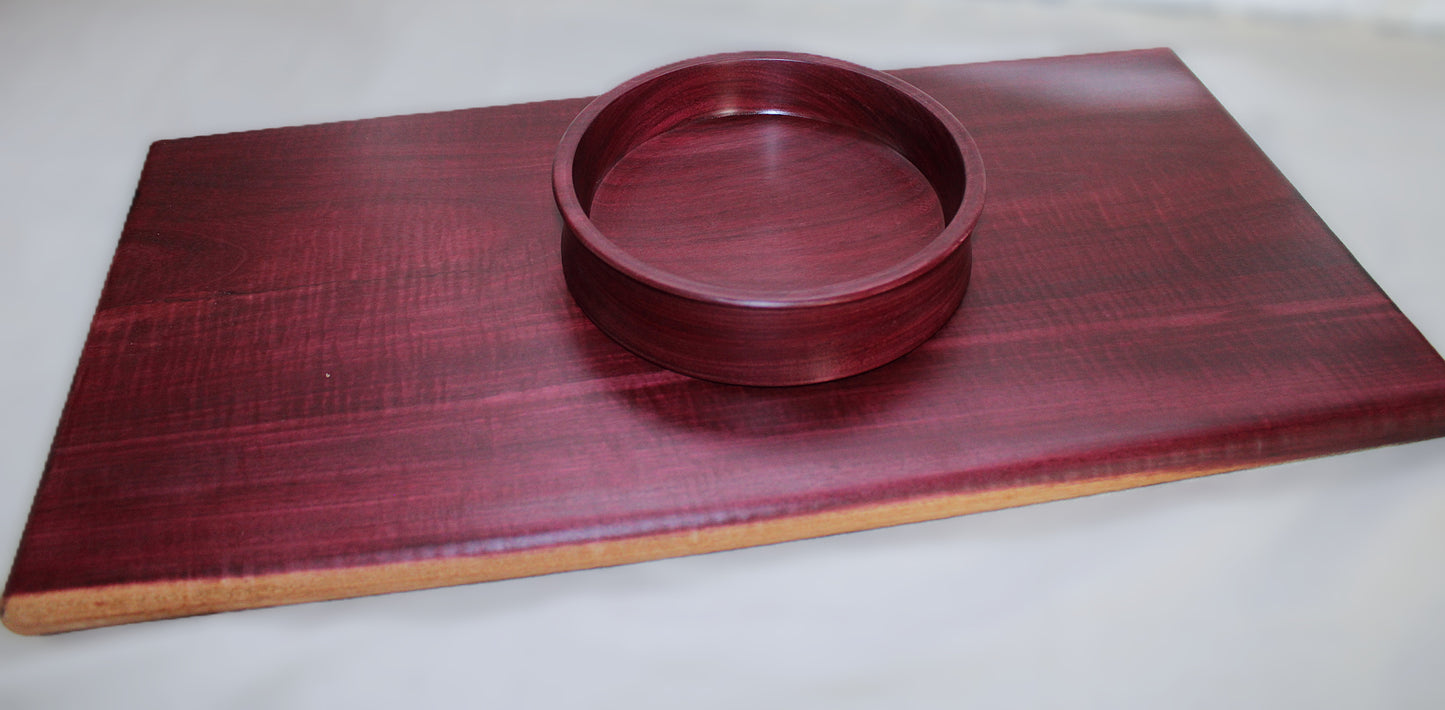 Purpleheart Serving Board + Bowl Set — Hand-Turned Matching Exotics