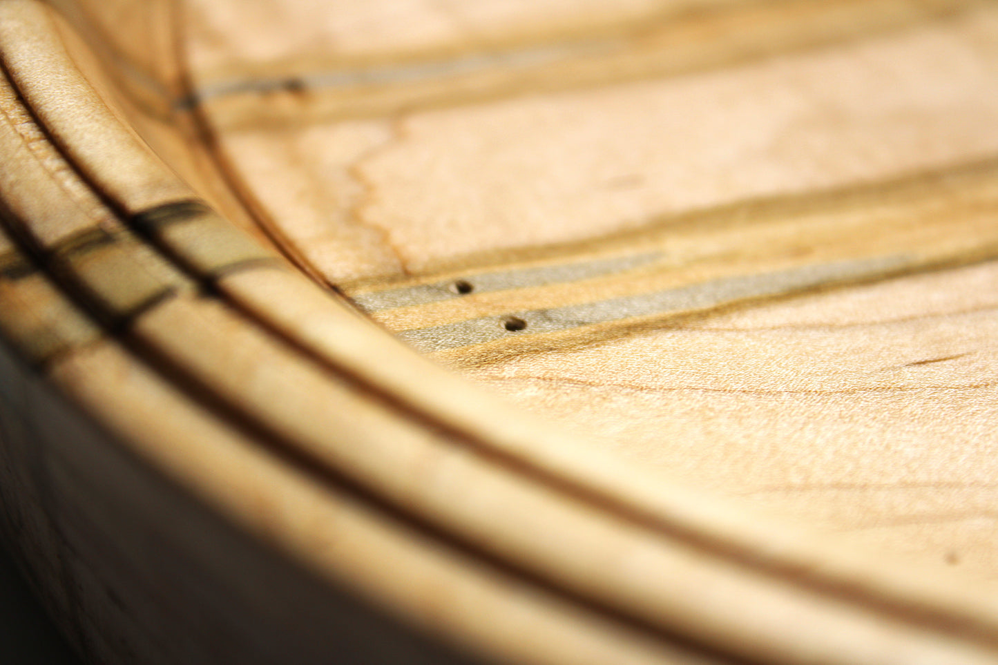 Maple Dish - Ambrosia spalted maple dish with great curly chatoyance