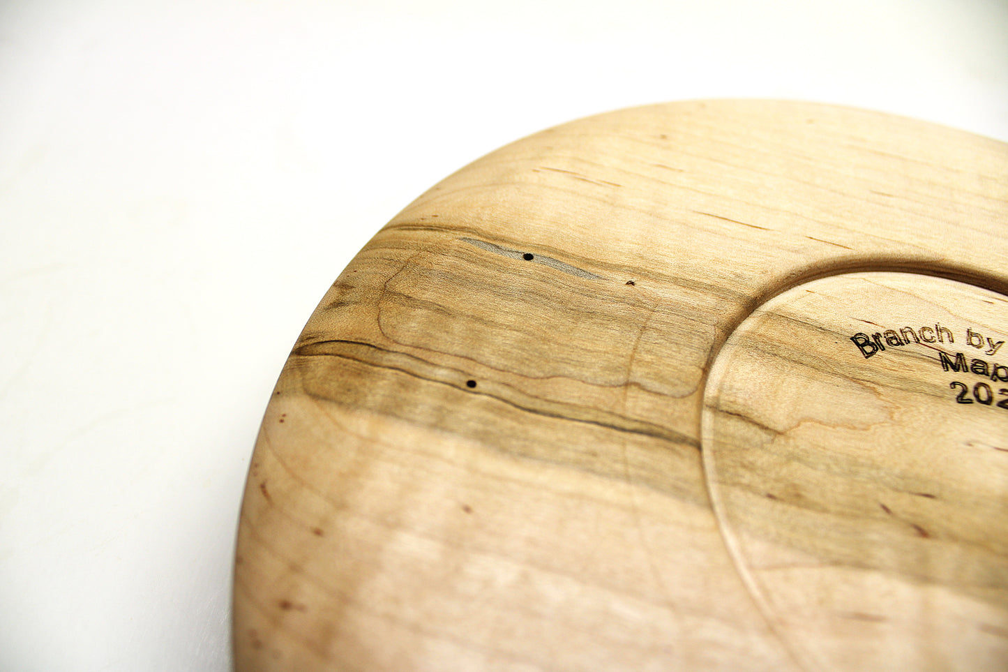 Maple Dish - Ambrosia spalted maple dish with great curly chatoyance